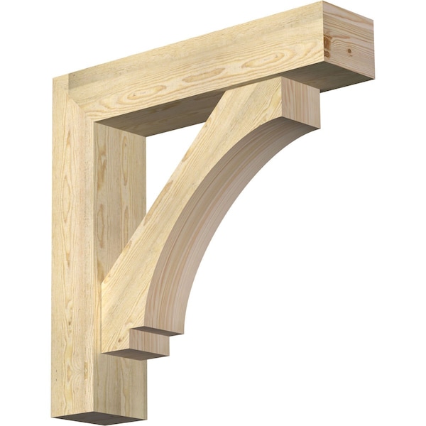 Ekena Millwork Imperial Block Rough Sawn Bracket w/ Offset Brace, Douglas Fir, 8"W x 36"D x 36"H BKT0806X36X36IMP05RDF - main